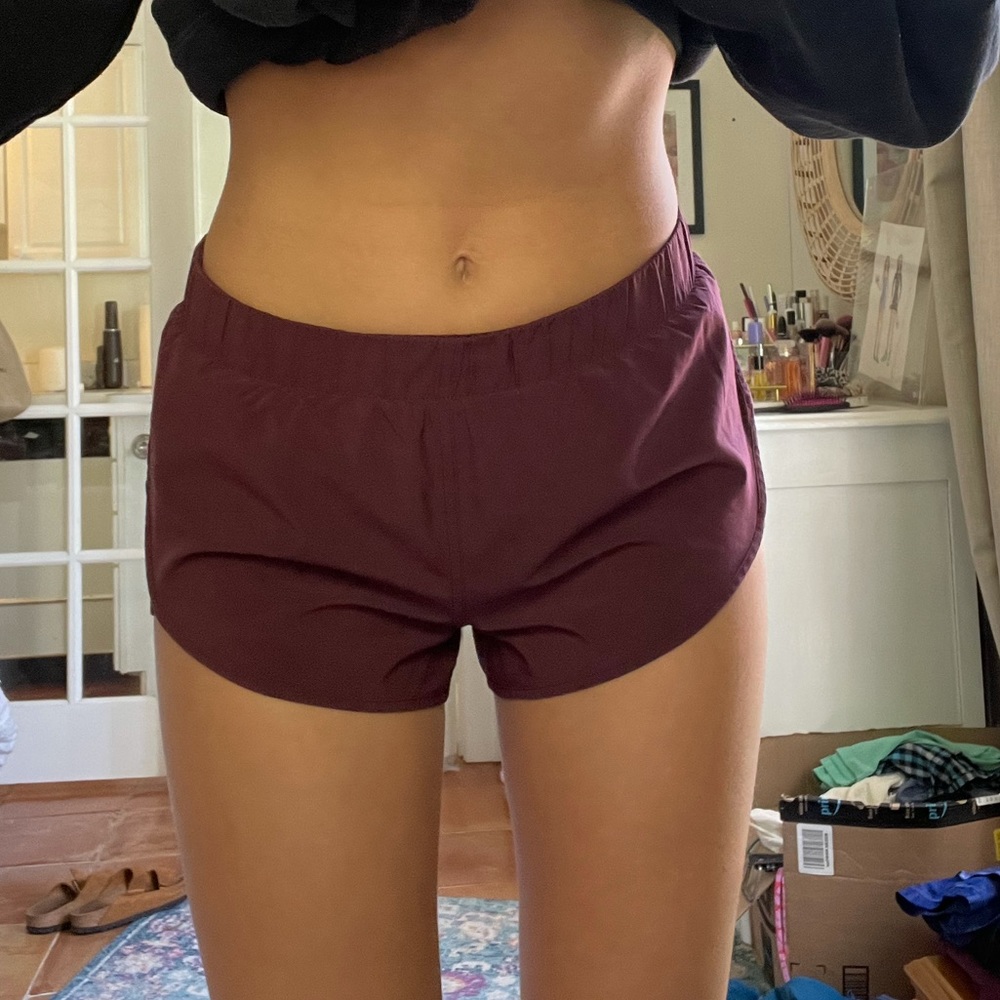 Burgundy Lululemon shorts